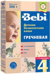 Каша безмолочная Bebi гречка с 4 мес 200 г