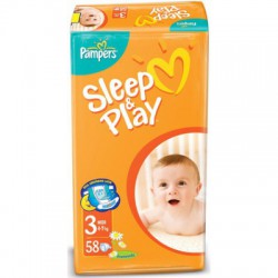 Подгузники, Pampers (Памперс) 3-6 кг р. 2 18 шт слип энд плей мини ромашка