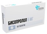 Бисопролол, таблетки покрытые пленочной оболочкой 5 мг 60 шт
