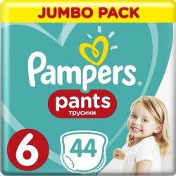 Подгузники-трусики 44 шт. Pampers пэнтс 15+ кг р. 6 джамбо упаковка