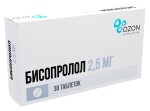 Бисопролол, таблетки покрытые пленочной оболочкой 2.5 мг 30 шт